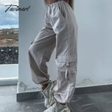Tavimart Spring Streetwear Fashion Cool Cargo Pants Vintage Loose Pocket Female Trousers Women’s