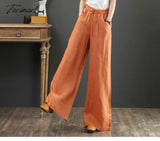Tavimart Spring Summer Literary Ladies Loose Over Size Wide Leg Pants High Waist Mopping The Floor