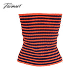 Tavimart Strapless Knitted Crop Top Women Hollow Out Summer Autumn Sleeveless Backless Sexy Y2K