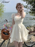 Tavimart Summer Chiffion Sweet Fairy Mini Dress For Women Kawaii Evening Party Birthday Prom Midi
