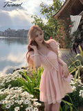 Tavimart Summer Chiffion Sweet Fairy Mini Dress For Women Kawaii Evening Party Birthday Prom Midi