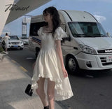 Tavimart Summer Elegant Dress Women Korean Party Mini Dresses Female Designer Chic Square Collar