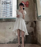 Tavimart Summer Elegant Dress Women Korean Party Mini Dresses Female Designer Chic Square Collar