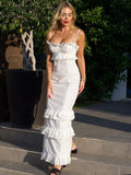 Tavimart Summer Elegant White Women Ready To Wear Dresses Maxi Luxury Lace Bodycon Wedding Event