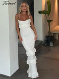 Tavimart Summer Elegant White Women Ready To Wear Dresses Maxi Luxury Lace Bodycon Wedding Event