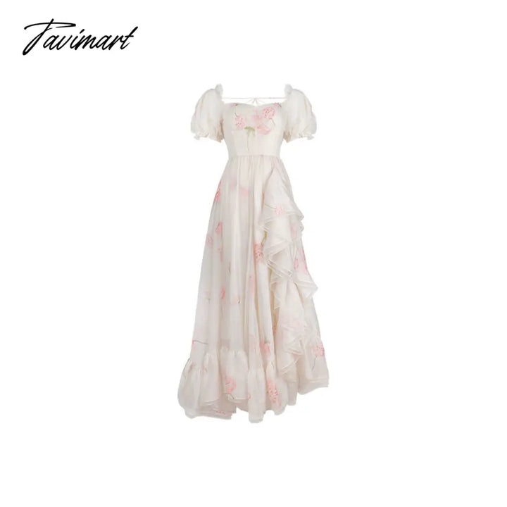 Tavimart Summer Floral Print Fairy Dress Women Sexy Slash Neck Puff Sl tavimart Tavimart Summer Floral Print Fairy Dress Women Sexy Slash Neck Puff Sl tavimart