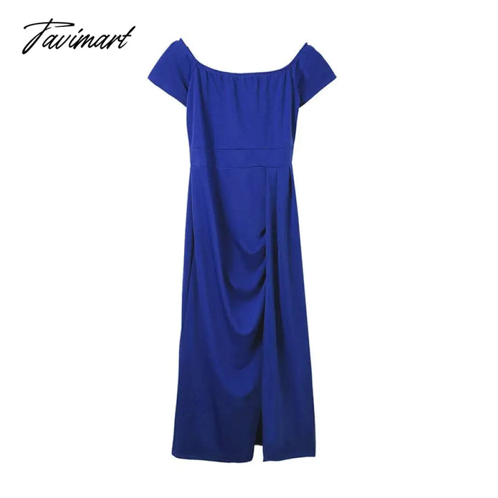 Tavimart Summer New Solid Color High - Waist Elegant Dress Ladies Slim Slit Long Casual Skirt Party