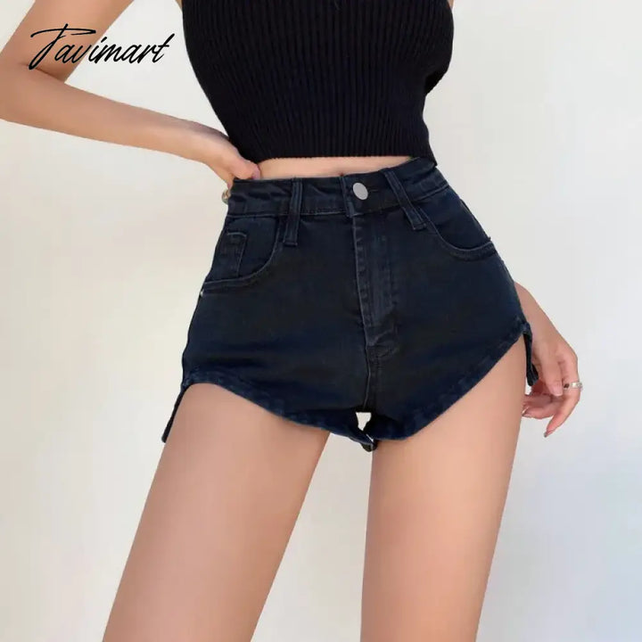 Tavimart Summer Spice Girls Hip Hot Sexy Mini Denim Shorts Women’s High Waist Slim Fit Tight