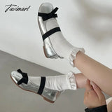 Tavimart - Summer Women Ballet Flat Shoes Fashion Shallow Elastic Band Soft Sole Flats Ladies
