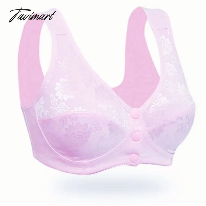 Tavimart Summer Women Front Button Bra Without Padding Plus Size Bras Mother’s Cotton Wireless