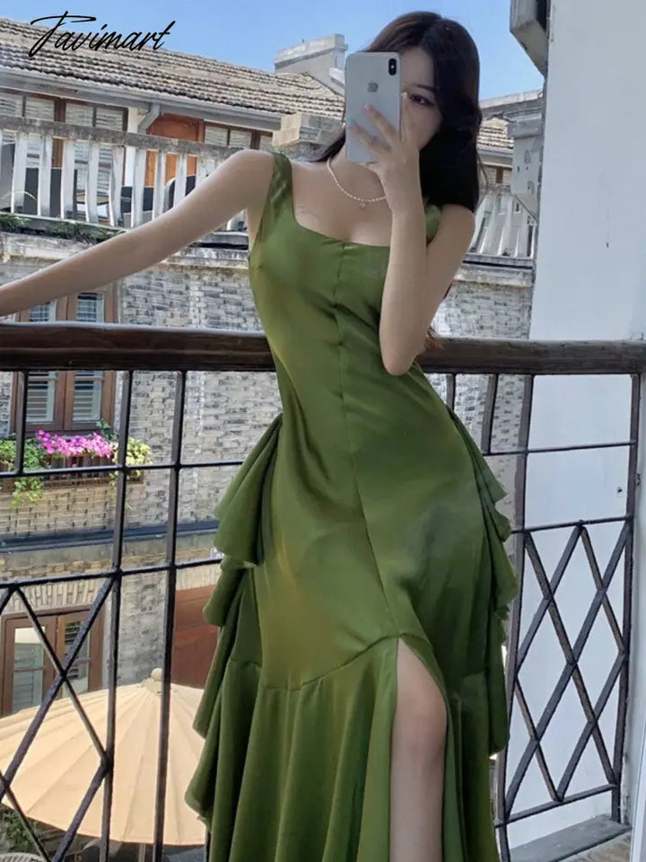Tavimart Summer Women Long Satin Dress Sleeveless Sexy Backless Silk S tavimart Tavimart Summer Women Long Satin Dress Sleeveless Sexy Backless Silk S tavimart