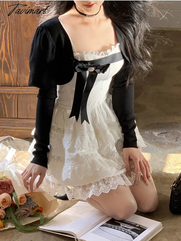 Tavimart Sweet A-LINE Mini Dress Women Korean Lace Party Dress Spring tavimart Tavimart Sweet A-LINE Mini Dress Women Korean Lace Party Dress Spring tavimart