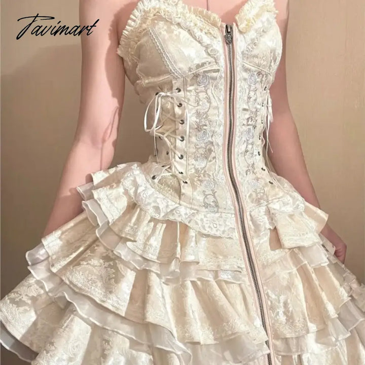 Tavimart - Sweet Elegant Lady Suspender Dress Women’s Season Cake Skirt