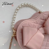 Tavimart Sweet Lolita Shoulder Bags Women 2024 Elegant Girls Heart Crossbody Winter Autumn Cute Bow