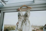 Tavimart Transparent V - Neck Wedding Dress New Design Rose Collection White For Bridal Open Back