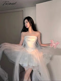 TAVIMART  -  Tube Top Dress Autumn New High-Grade Socialite Light Luxury Birthday Beautiful Lolita Pettiskirt