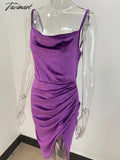 Tavimart Velvet Summer Women Bodycon Long Solid Midi Dress Sleeveless Backless Elegant Party