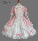 Tavimart Victorian Dress Kawaii Girl Gothic Lolita Op Loli Cosplay Gothic Palace Sweet Vintage Lace