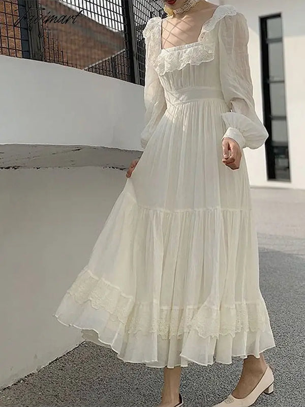 Tavimart Vintage Dress Women Eu Style 60S Clothes Streetwear Prom Dresses Летнее