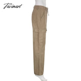Tavimart Vintage Khaki Cargo Pants Jeans Pockets Trousers Sweatpant Harajuku Casual Chic Clothes