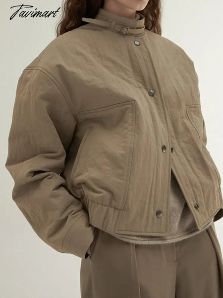 TAVIMART  -  Fashion Double Breasted Women's Woolen Overcoat Elegant Lapel Long Sleeve Jacket With Belt Female New Commute Outerwear