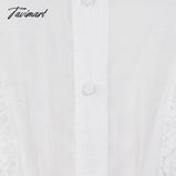 Tavimart Vintage Single - Breasted Dress For Women V - Neck Loose Long Sleeve Lace Up Mid - Calf