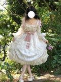 Tavimart Vintage Victorian Lolita Princess Dress Women Elegant Sweet Flower Lace Bow Dancing Party