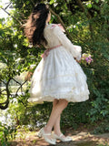 Tavimart Vintage Victorian Lolita Princess Dress Women Elegant Sweet Flower Lace Bow Dancing Party