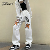 Tavimart White New Jeans Women Y2K Baggy Hippie Pants Boyfriend Style Vintage High Waist Versatile