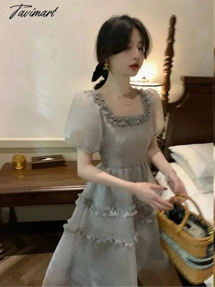 Tavimart Woman Beach Party One Piece Dress Korean Casual Slim Vintage tavimart Tavimart Woman Beach Party One Piece Dress Korean Casual Slim Vintage tavimart