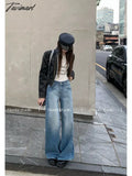 Tavimart - Woman Jeans American Style Denim Gyaru Pants New Trend Trousers All - Match Sweatpants