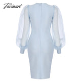 Tavimart Women Autumn Winter Bodycon Clothes New Elegant Bandages Dress Sexy Hollow Out Club Party