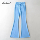 Tavimart Women Basic Flare Sweatpants Blue / S