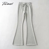 Tavimart Women Basic Flare Sweatpants Gray / S