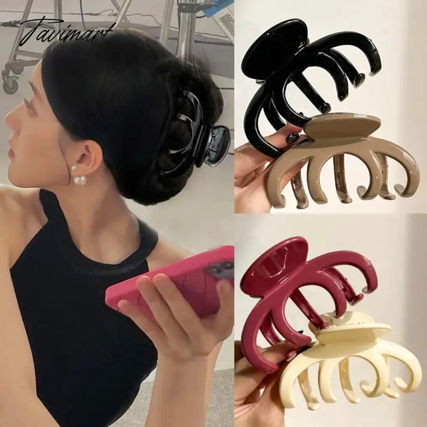 Tavimart Women Fashion Large Claw Hair Clip Korean Simple Acrylic Hairgrips Shark Clamp Hairpins