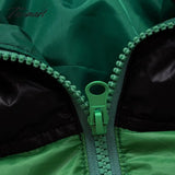 Tavimart Women Fashion Patchwork Loose Bomber Jacket Coat Y2K Vintage Long Sleeve Zipper Warm