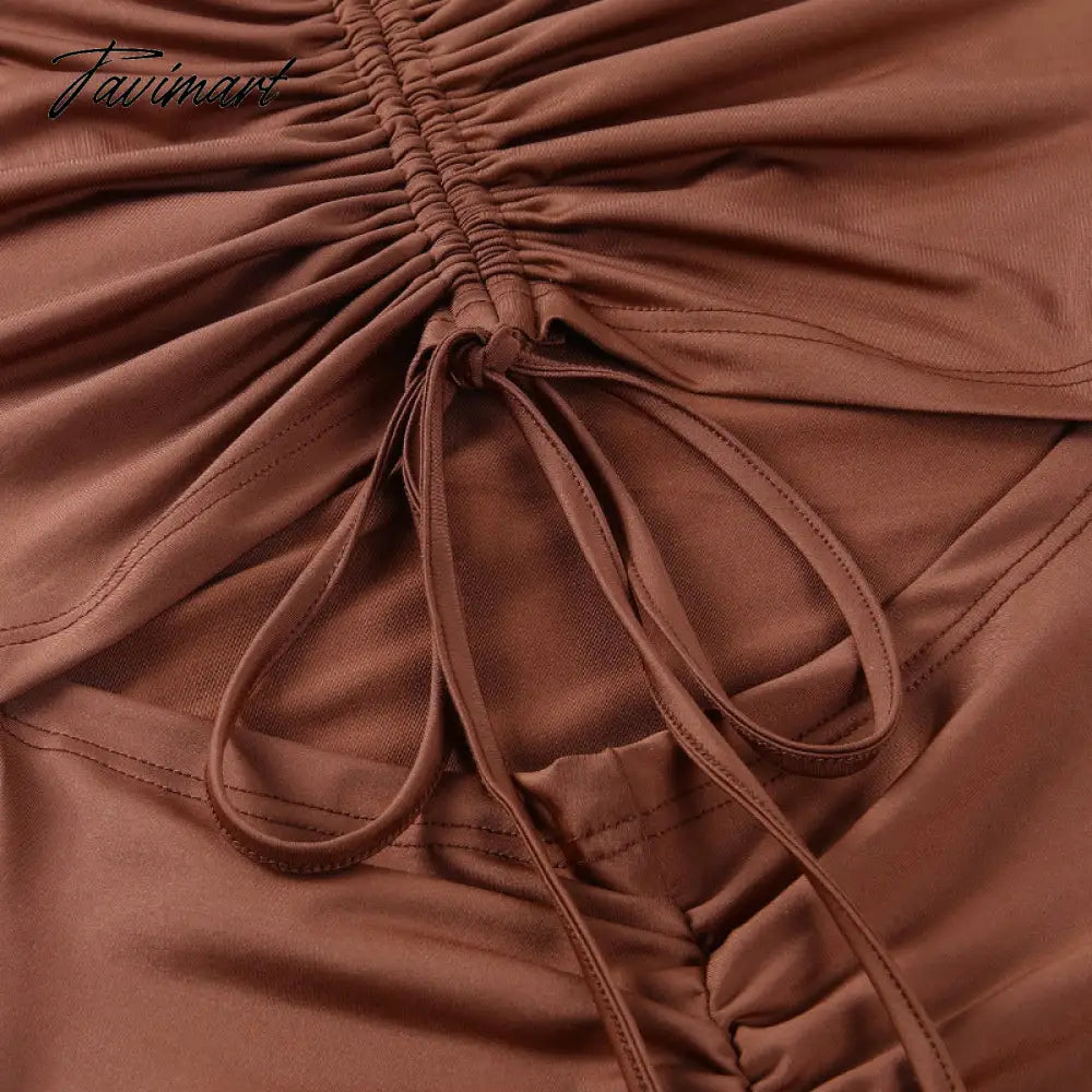 Tavimart Women Lace Drawstring Pleated Bodycon Playsuits Sexy Hollow O ...