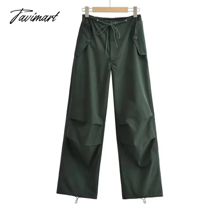 Tavimart Women Light Weight Cargo Trousers With Tie Waist And Cuff Detail 6 Colors