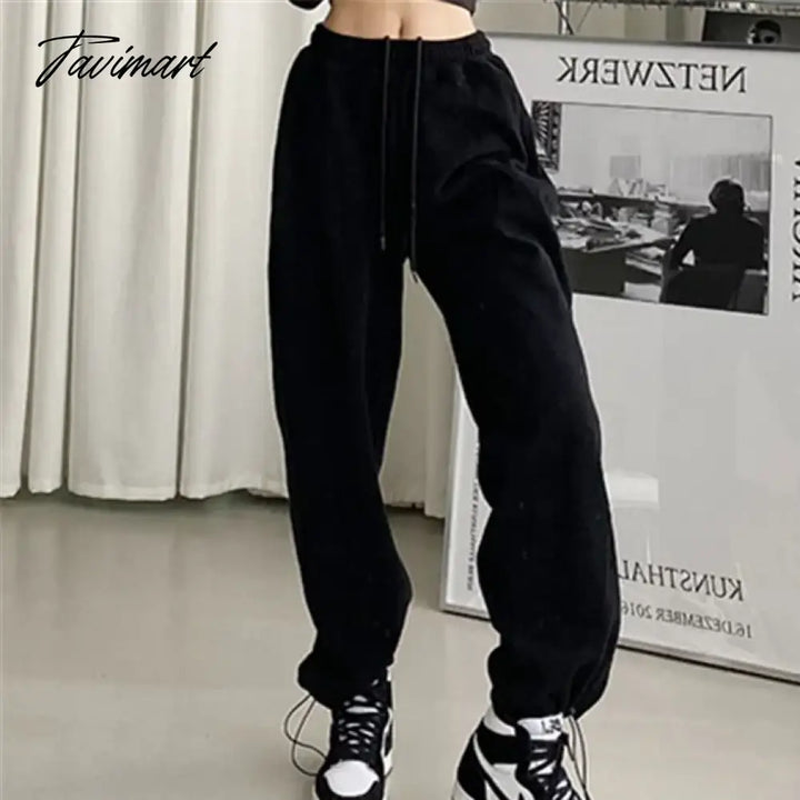 Tavimart Women Pants Black Jogging Sweatpants For Baggy Sports Pants Gray Jogger High Waist Sweat