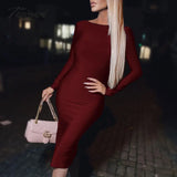 Tavimart Women’s Autumn Dress Bodycon New Arrivals Blue Red Zipper Backless Sexy Celebrity Club