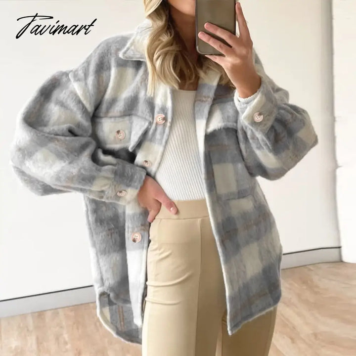 Tavimart Women’s Coats Elegant Turn - Down Collar Niko Winter Motorcycle Jacket Retro Coat Female