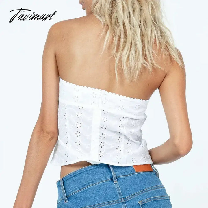 Tavimart Women ’S Sexy Strapless Tube Top Solid Color Summer Casual Crop Fairy Grunge Bandeau Y2K