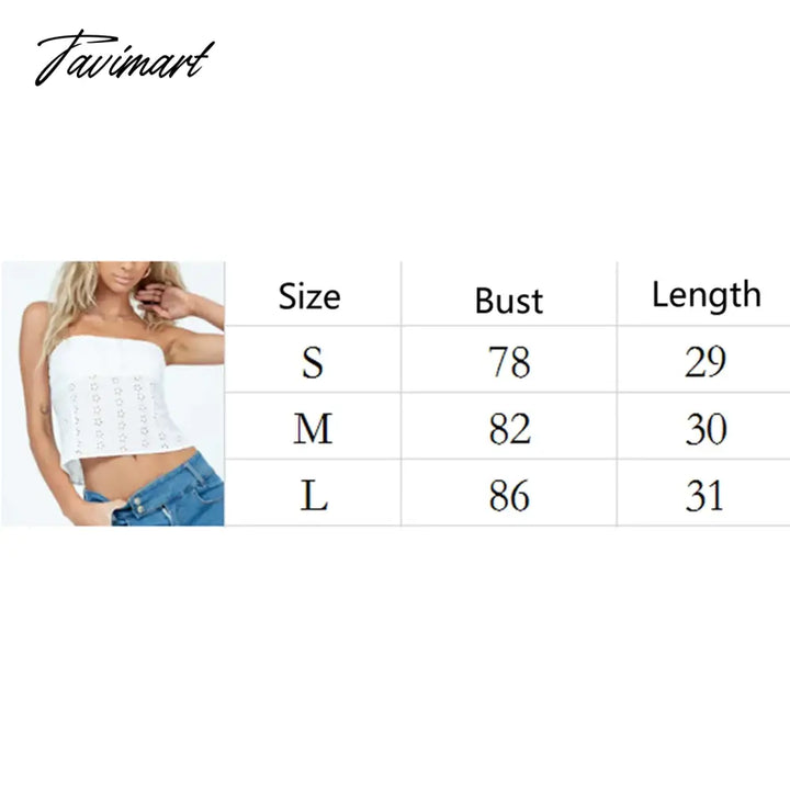 Tavimart Women ’S Sexy Strapless Tube Top Solid Color Summer Casual Crop Fairy Grunge Bandeau Y2K