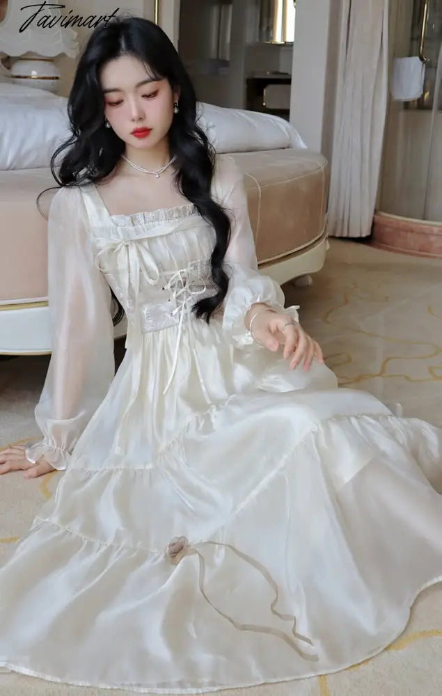 Tavimart Yellow French Vintage Fairy Dress Women Bandage Elegant Eveni tavimart Tavimart Yellow French Vintage Fairy Dress Women Bandage Elegant Eveni tavimart
