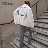 Winter Jacket Wome Early New Coat Leisure Single Letter Embroidered Lamb Cashmere White Long Sleeve