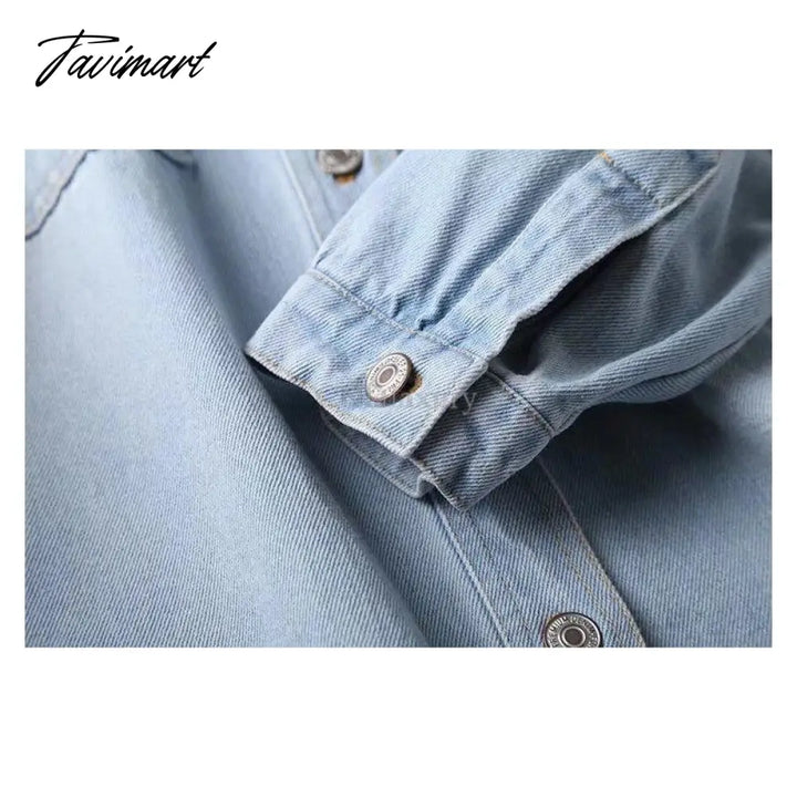 Woman Spring Denim Shirt Coat Women Long Sleeve Pocket Cardigan Streetwear Jacket Harajuku Cowboy